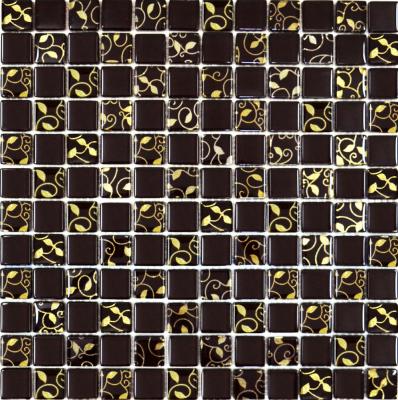 808 мозаика микс шоколад-завиток золото 300х300 чип 23х23 (кор 0,54м/6шт/0,09м)