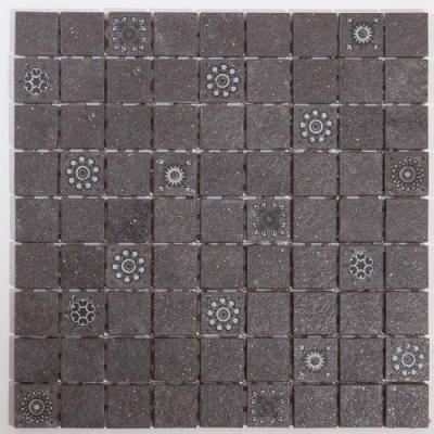 Мозаика Grasaro 173/M02/300x300 Quartzite 30x30 черная глазурованная матовая 