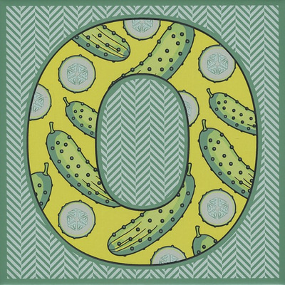 Декор Kerama Marazzi HGD/A545/5278 Сад-огород «Огурец» 20x20 зеленый матовый с изображением