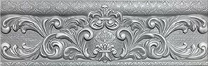Бордюр Eletto Ceramica 586091001 Agra Grey Dalila 8x25.1 серый матовый с орнаментом