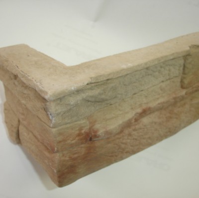 Угловой элемент Zikkurat Эльбрус 1-20-04 6.5x15 кремовый рельефный под камень