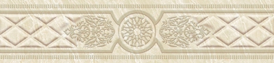Бордюр Eurotile Ceramica 450 Imany Delma 6x27 бежевый глянцевый с орнаментом