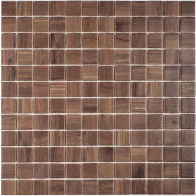 Мозаика Vidrepur С0002525 Wood № 4200 (на ПУ сцепке) 31.7x31.7 коричневая матовая под дерево, чип 25x25 квадратный