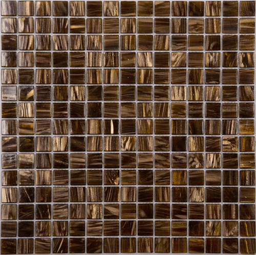 Мозаика NSmosaic SE02 GOLDEN 32.7x32.7 коричневая глянцевая авантюрин, чип 20x20 квадратный