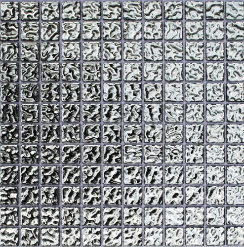 Мозаика Pixel mosaic PIX713 из стекла 30x30 серая глянцевая с узорами, чип 23x23 мм квадратный