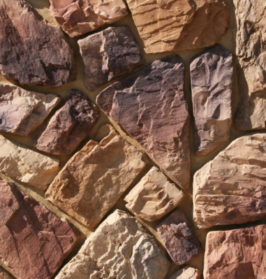 Камень искусственный White Hills 610-40 Рока 4.5x10.5 / 55x30 / вариативный размер коричневый рельефный / матовый