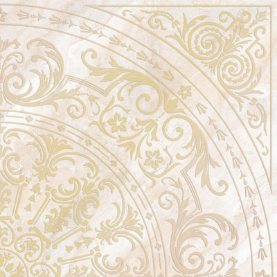 Панно Eurotile Ceramica 54 Lafaenza 49.5x49.5 бежевое глянцевое с орнаментом