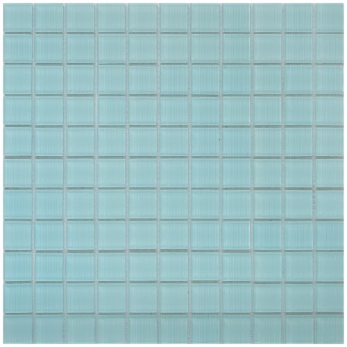 Мозаика Rose Mosaic JS3015 Stripes 32.7x32.7 голубая глянцевая полосы, чип 25x25 квадратный