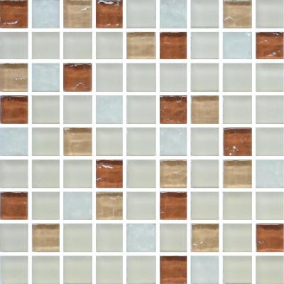 Мозаика Роскошная мозаика МС 2202 30x30 белая/молочная/бежевая глянцевая, чип 15x15 квадратный