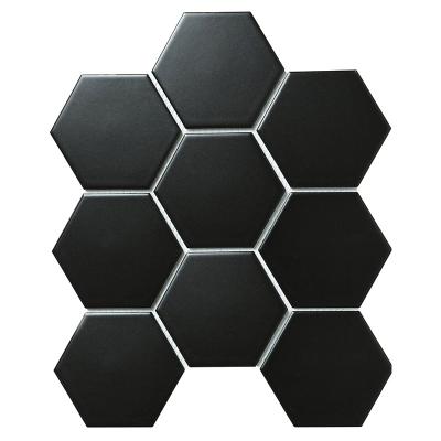Мозаика Star Mosaic FQ83000/SBH4810 / С0002908 Hexagon Big Black Matt 25.6х29.5 черная матовая моноколор, чип 95x110 мм гексагон