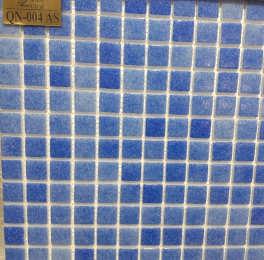 Мозаика Gidrostroy Glass Mosaic QN-004 AS 31.7x31.7 стеклянная синяя глянцевая, чип 25x25 квадратный