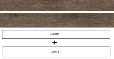 Керамогранит Ragno R5SC Woodreal Marrone 13x100 коричневый под дерево
