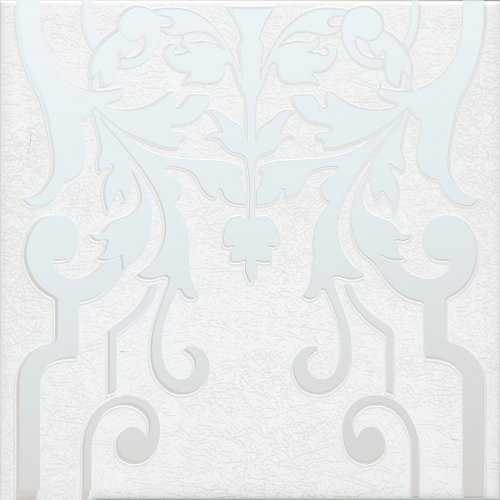 Декор Kerama Marazzi HGD\A566\5155 Барберино 20x20 белый глянцевый под кракелюр / орнамент