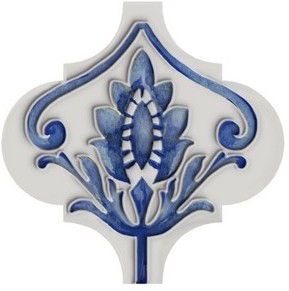 Декоративная плитка Kerama Marazzi VT/A322/65000 Арабески Майолика 7 6.5х6.5 бело-голубая глянцевая с орнаментом