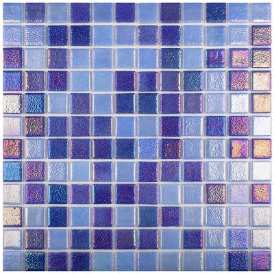 Мозаика Vidrepur С0002472 Shell Mix Deep Blue 552/555 (на сетке) 31.7x31.7 микс глазурованная глянцевая перламутр, чип 25x25 квадратный