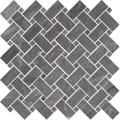 Мозаика Cerdomus 78080 Supreme Mosaico Kadi Charcoal Lev. 30x30  серая лаппатированная под камень, чип разноформатный