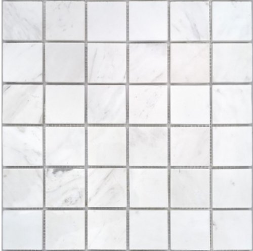 Мозаика Marble Mosaic Mosaic square 48X48 Volakas White Pol 30.5x30.5 белая полированная под камень, чип 48x48 квадратный
