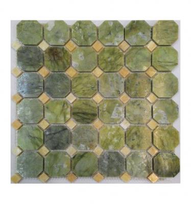 Мозаика FK Marble 30117 Octagon M068+M073-BP 30.5x30.5 зеленая полированная