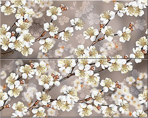 Панно Azori 584192002 Amati Sakura 50.5x40.2 коричневое глазурованное матовое 