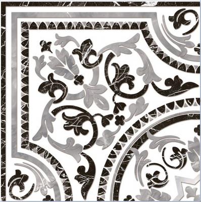 Декоративная плитка Argenta Roseton Godina 60x60 серая / белая матовая с орнаментом