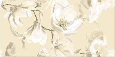 Декоративная плитка Azori 584412001 Boho Latte Magnolia 63x31.5 бежевая глянцевая флористика