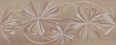 Декоративная плитка Azori 587892001 Sonnet Beige Flower 50.5x20.1 бежевая матовая флористика