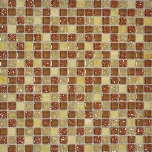 Мозаика Q-Stones 78794497 QSG-054-15/8 30.5x30.5 микс / оранжевая глянцевая под камень