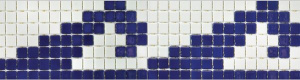 Мозаика Ezarri Сенефа 6 2.5х2.5/18х36.05 белая глянцевая