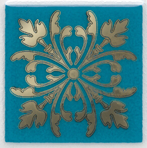 Напольная вставка Kerama Marazzi HGD\D252\5246 Клемансо 4.9x4.9 голубой глянцевая с орнаментом