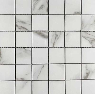 Мозаика Velsaa RP-142121-03 Statuario Eva Mosaic 30х30 белая полированная под мрамор, чип 47х47 мм квадратный