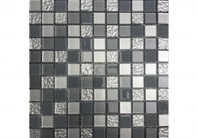 Мозаика Orro mosaic SILVER NIGHT 29.5x29.5 серебряная глянцевая, чип 25x25 квадратный