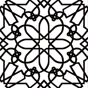 Керамогранит Mijares Botticelli 22.5x22.5 черно-белый матовый с орнаментом