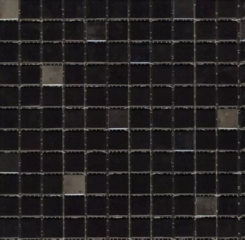 Мозаика Vidrepur С0001912 Mixed 900/407 (на сетке) 31.7x31.7 черная глянцевая моноколор, чип 25x25 квадратный