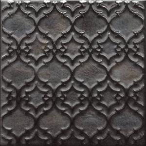 Декор Kerama Marazzi STG\A525\5115 Камбон 20x20 черный матовый с орнаментом