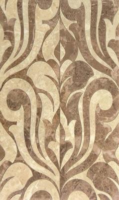 Декор Gracia Ceramica 010301001735 Saloni brown decor 01 300х500 бежевый глянцевый под мрамор / с узорами