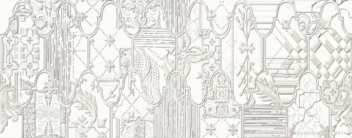 Декор Azori 586432002 AMATI PALAZZO 20.1x50.5 белый сатинированный с орнаментом