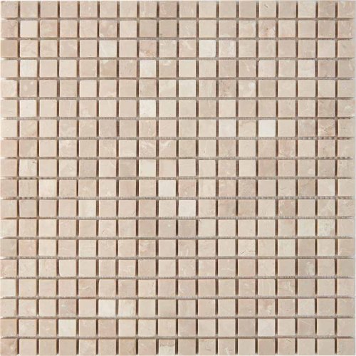 Мозаика Pixel mosaic PIX234 из мрамора Cream marfil 30x30 бежевая / кремовая матовая под мрамор, чип 15x15 мм квадратный