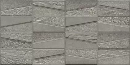 Настенная плитка Ibero Materika Tektonia Dark Grey 31.6x63.5 серая натуральная под камень / под мозаику рельефна