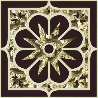 Напольная вставка Роскошная мозаика ВВ 21 8x8 Лира золотая стеклянная