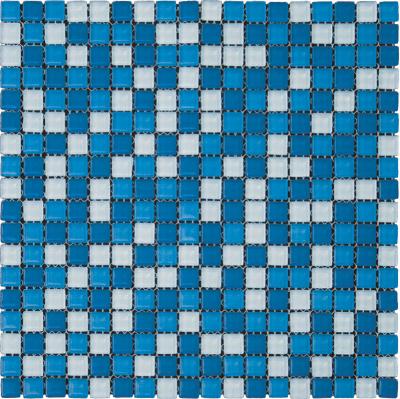 Natural Kimberly (KM) KM-009 Стекло белый, синий, поверхность глянцевая 30x30