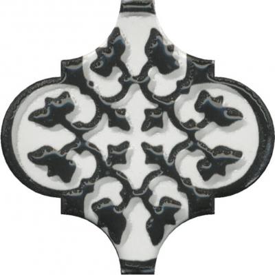 Декор Kerama Marazzi OS\A26\65000 Арабески глянцевый 6.5x6.5 белый / черно-белый глянцевый с орнаментом