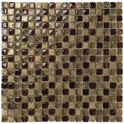 DAO-31 мозаика камень+стекло 300х300 чип 15х15 (0,09м)