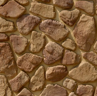 Камень искусственный White Hills 608-40 Хантли 11x5 / 28x22.5 / вариативный размер коричневый рельефный / матовый
