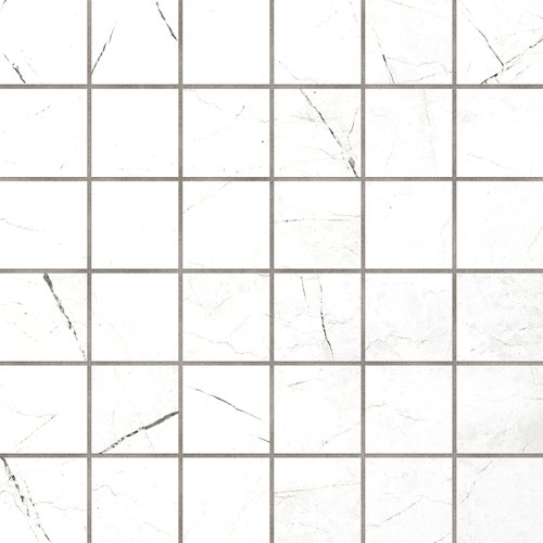 Мозаика Estima Mosaic/VS01_PS/30x30/5x5 Vision White 30x30 белая полированная под камень, чип 5x5 квадратный