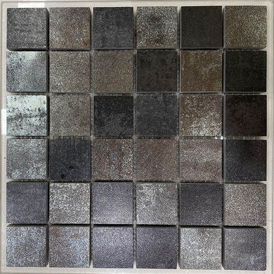 Мозаика TAU Ceramica 03083-0012 Corten A 30x30 коричневая / серая матовая под металл, чип 5x5 квадратный