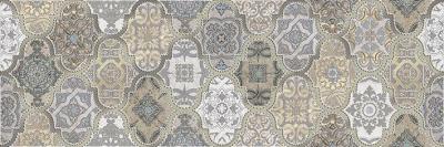 Декоративная плитка ALMA Ceramica DWA11ANT404 Anatoly 60x20 бежевая / серая рельефная / глазурованная глянцевая с орнаментом