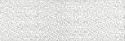 Настенная плитка Kerama Marazzi 12154R Гарса структура 25х75 белая матовая с орнаментом