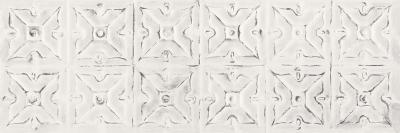 Керамическая плитка Eurotile Ceramica 693 ROF1GY Rebellion Relief 89.5x29.5 белая матовая / рельефная с орнаментом