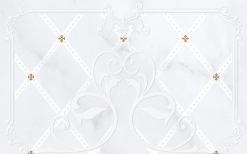 Декор Gracia Ceramica 010300000190 Милана 01 250х400 светло-серый глянцевый под мрамор / орнамент