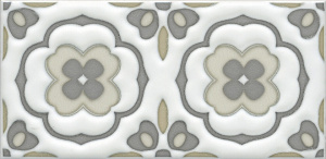 Декор Kerama Marazzi STG\A617\16000 Клемансо 15x7.4 бежевый глянцевый с орнаментом